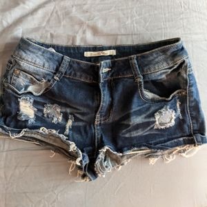 Super short distressed shorts